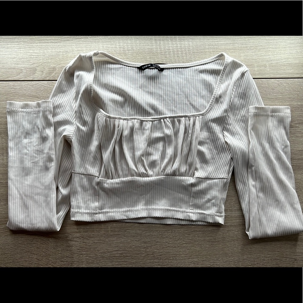 Shein white long sleeve top size M